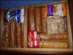 One of three snack cubbies