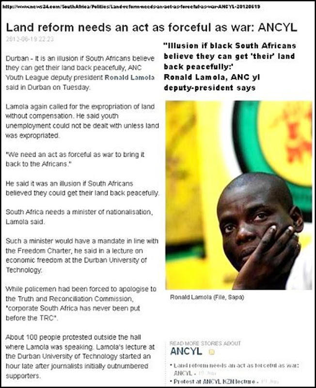 ANC yl Ronald Lamola LAND REFORM NEEDS ACT OF WAR