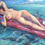 Ahnungslos. Öl auf Leinwand. 100x80 cm. Copyright 2008 by O.Weinreich