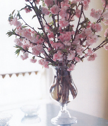 The elegant swell of the nineteenth century blown-glass apothecary jar allows branches of varying lengths to be crisscrossed, forming a full, shapely spring arrangement. (The Best of Martha Stewart Living -- Arranging Flowers)