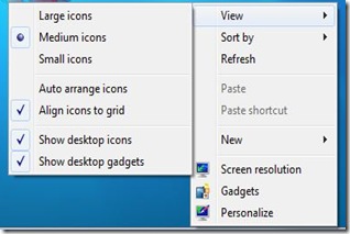 right click on desktop windows 7