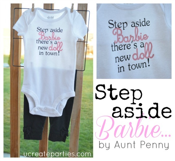 Barbie Onesie ucreateparties.com Barbie Onesie ucreateparties.com