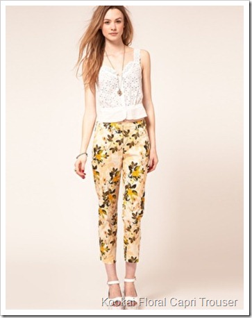 Kookai Floral Capri Trouser