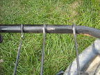 Remove cross bars.  I used an electric cutting tool (grinder) for ease.