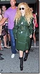 51187333 Singer Lady Gaga steps out in a green raincoat in New York City, New York on August 22, 2013. FameFlynet, Inc - Beverly Hills, CA, USA - +1 (818) 307-4813