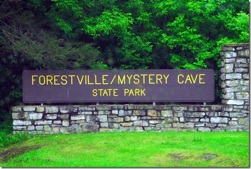 Forestville-Mystery Cave Sign