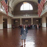 Debbie at Ellis Island