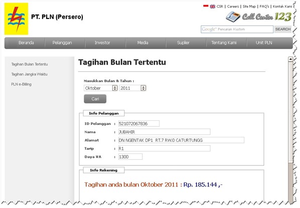 Cek tagihan listrik secara online Cek tagihan listrik secara online