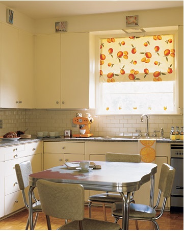Retro citrus shades and coffee maker. Love it.