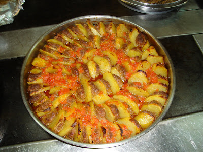 Day 10: Sirince restaurant for our Turkish cooking class, Agean style. Here is the meaball and patato casserole!