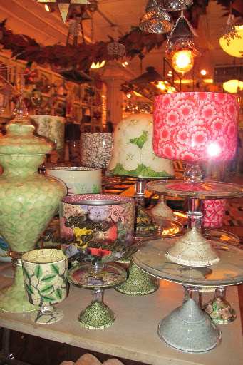 Back to reality: a range of cake-stands in more typical John Derian patterns. Can't wait for my birthday.
