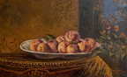 Fruktfat art. nr 10022. Mått ink. ram 72x48 olja på duk. Signerad Bror Östling 1930