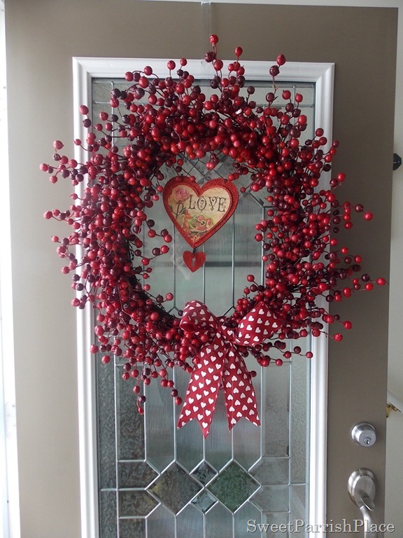 making a Christmas wreath work for Valentine's Day