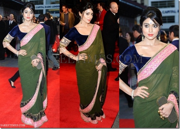 Shriya_Manish_Malhotra_Green_Saree