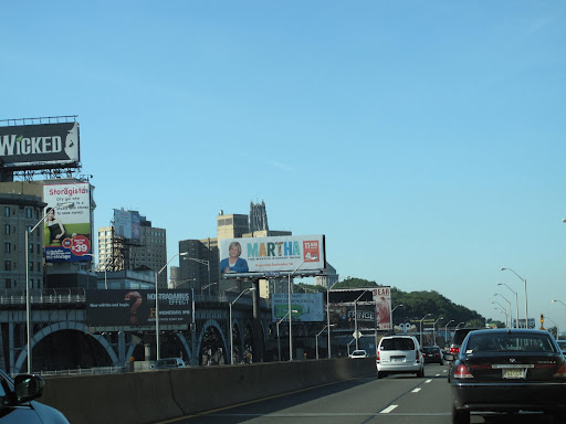 Driving to the TV studio along the West Side Highway, we were so proud to see our Martha on a big billboard.  Good thing we had our camera ready.