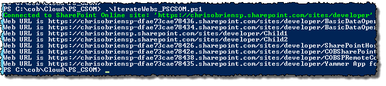 PS CSOM iterate webs PS CSOM iterate webs