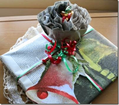 Newspaper-Package-Topper-w-Newspaper-gift-wrap Newspaper-Package-Topper-w-Newspaper-gift-wrap