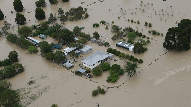 Aerial view of flooding in Pullenvale, Queensland. Photo: John Grainger / The Daily Telegraph
