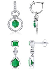 Emerald-and-Diamond-Hoop-Earrings Emerald-and-Diamond-Hoop-Earrings