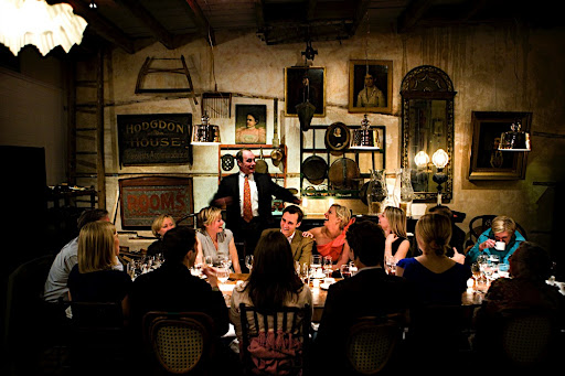 Lighthearted toasts were given during the seated dinner in the open kitchen.
Katie loved how the room felt like an old English home, as a nod to her British beau.