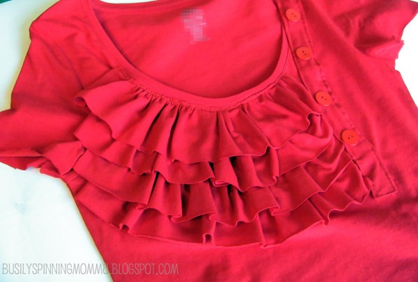 ruffles and button tee tutorial