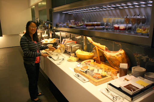 A quality spread on the buffet line...cured ham, anyone?