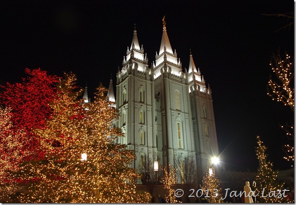 Salt Lake Temple and Christmas Lights on Temple Square, Salt Lake City, Utah