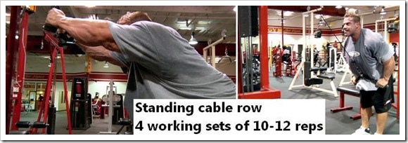 Jay Cutler back workout - Standing cable row