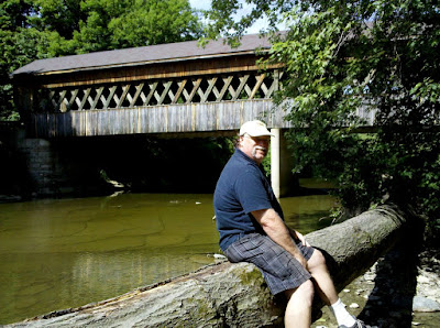 Jim at the State Road covered bridge