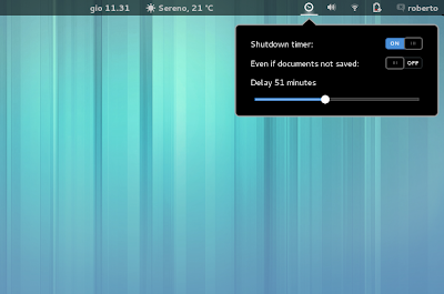 Shutdown Timer su Gnome Shell