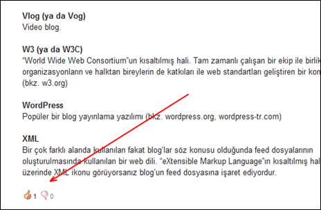 Blogger Yazıya Oy Verme Eklentisi