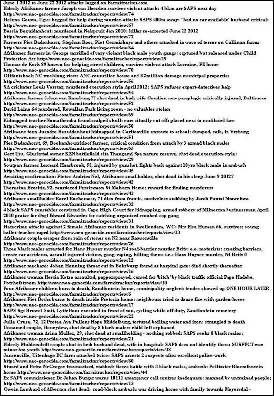 JUNE1_22 2012 FARMITRACKER SUMMARY ATTACKS AGAINST AFRIKANERS