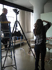 Rebecca Thuss focuses with her camera.