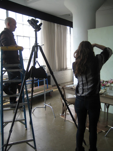 Rebecca Thuss focuses with her camera.