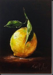 Lemon with Leaves 7x5