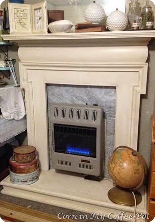 Salvaged Mantel and heater