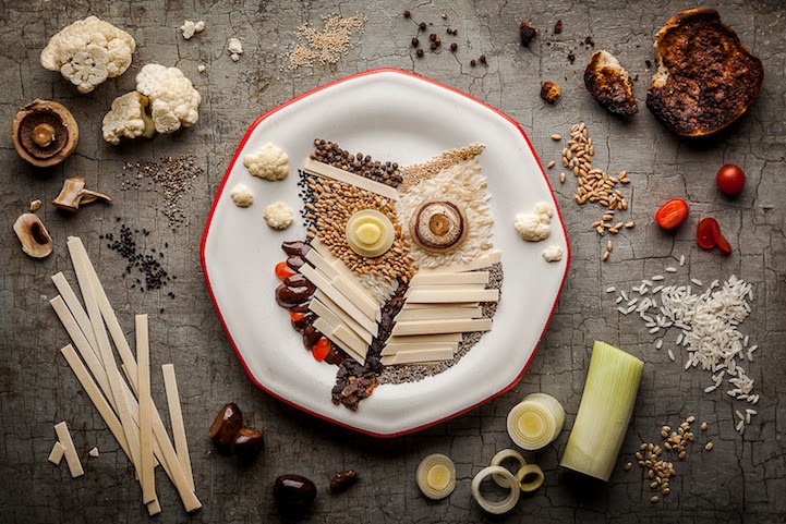 Креативно расположенные на тарелке продукты (5 фото)