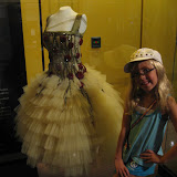 Hannah standing by a dress that Carrie Underwood wore in the Country Music Hall of Fame in Nashville TN 09042011