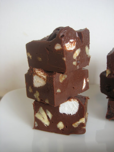Our easy fudge had a few different mix-in ideas. Marshmallow and walnut . . . Our easy fudge had a few different mix-in ideas. Marshmallow and walnut . . .