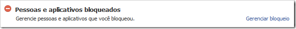 Pessoas e aplicativos bloqueados