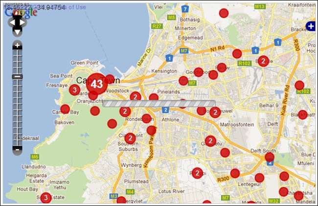 WESTERN CAPE PENINSULA CRIME MAP TARGETTING WHITES FARMITRACKER JAN12010 DEC112011