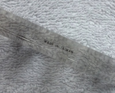 Lucite ruler MADE IN TAIWAN label