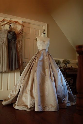 The dress on display the morning of the wedding.
