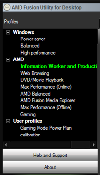 AMD Fusion Utility profile