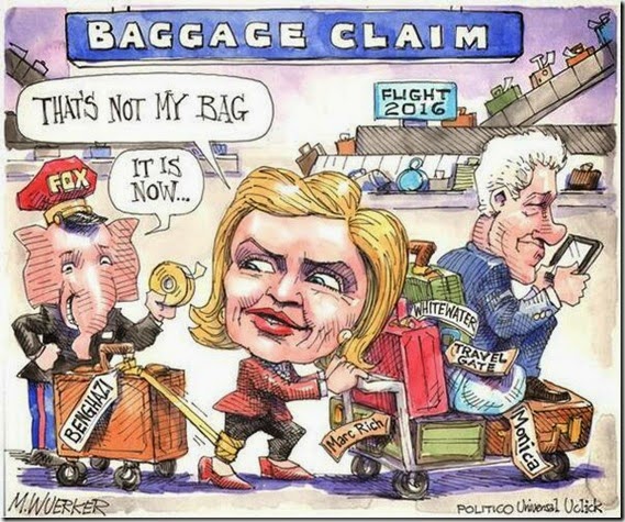 Hillary Trying to Unload Baggage