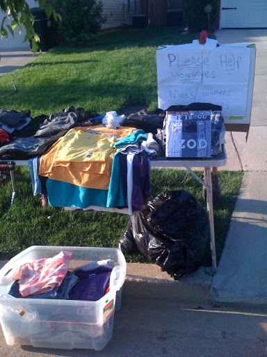 One more fortunate neighbor cleaned out closets and drawers and donated items of clothing.