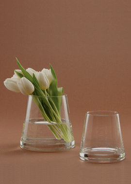 Trapez that is hand blown in poland.