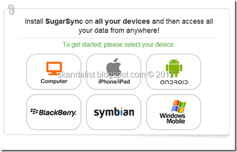 Устройства на которые можно установить клиент SugarSync: