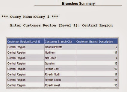 Branch Summary Report