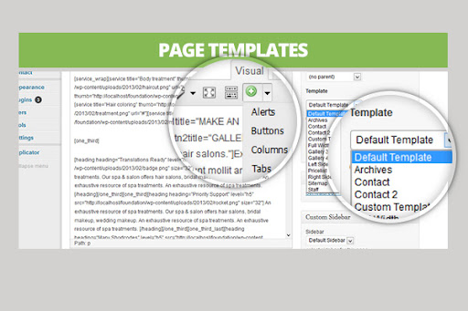 page templates and shortcodes
